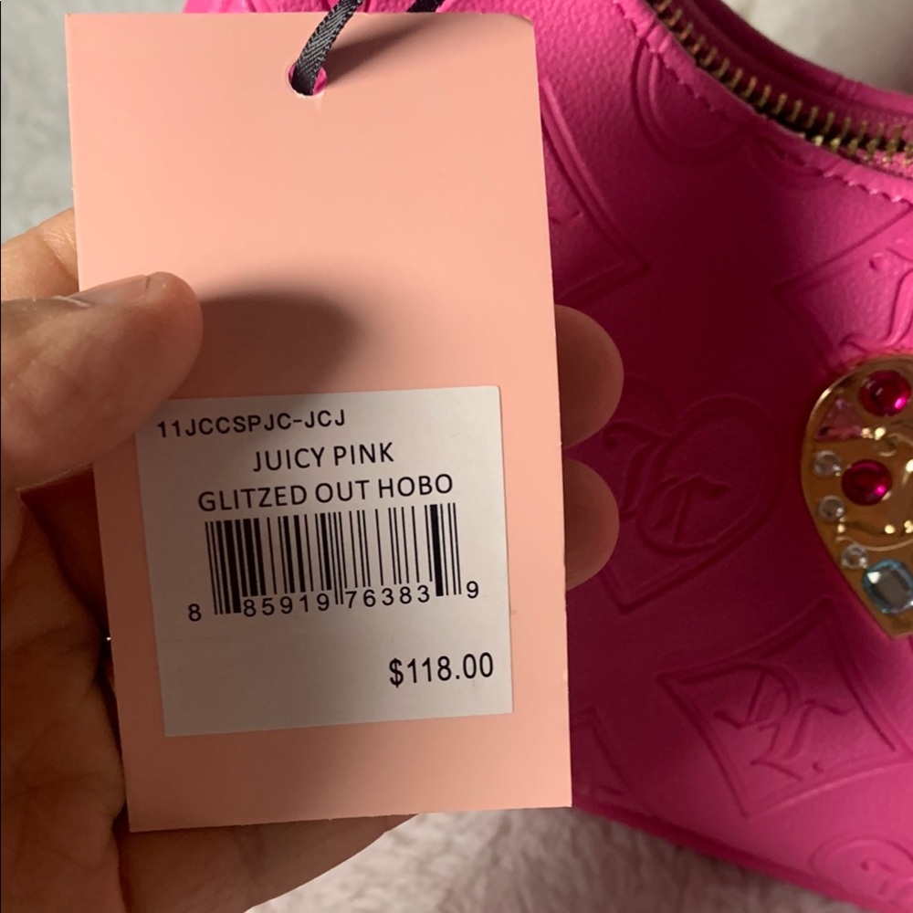 Juicy Couture Pink Hobo Shoulder Bag with Heart Clasp - Picture 3 of 10